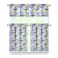 thumbnail image 1 of Kitchen Curtains 36 Inch Short - 3 Panel Set, Shark Whale Dolphin Ocean Theme, Rod Pocket Window Curtain, 100% Polyester for Nautical Farmhouse Kitchen, Easy Wash, 1 of 6