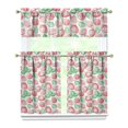 thumbnail image 1 of Kitchen Curtains 36 Inch Short - 3 Panel Set Strawberry Print, Rod Pocket Window Curtains 100% Polyester, Cute Fruit Valance for Farmhouse, Cafe, Living Room, Bedroom, Easy Wash, 1 of 6
