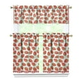 thumbnail image 1 of Kitchen Curtains 36 Inch Short - 3 Panel Set Strawberry Print, Rod Pocket Window Curtains 100% Polyester, Cute Fruit Valance for Farmhouse, Cafe, Living Room, Bedroom, Easy Wash, 1 of 6