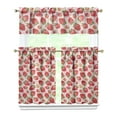 thumbnail image 1 of Kitchen Curtains 36 Inch Short - 3 Panel Set Strawberry Print, Rod Pocket Window Curtains 100% Polyester, Cute Fruit Valance for Farmhouse, Cafe, Living Room, Bedroom, Easy Wash, 1 of 6
