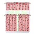 thumbnail image 1 of Kitchen Curtains 36 Inch Short - 3 Panel Set Strawberry Print, Rod Pocket Window Curtains 100% Polyester, Cute Fruit Valance for Farmhouse, Cafe, Living Room, Bedroom, Easy Wash, 1 of 6