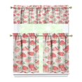 thumbnail image 1 of Kitchen Curtains 36 Inch Short - 3 Panel Set Strawberry Print, Rod Pocket Window Curtains 100% Polyester, Cute Fruit Valance for Farmhouse, Cafe, Living Room, Bedroom, Easy Wash, 1 of 6