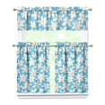 thumbnail image 1 of Kitchen Curtains 36 Inch Short - 3 Panel Set, Vintage Floral Butterfly Bee Botanical Print, Rod Pocket Window Curtain for Farmhouse, Modern Rustic, Spring Summer Decor, Easy Wash, 1 of 5