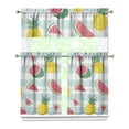 thumbnail image 1 of Kitchen Curtains 36 Inch Short - 3 Panel Set Watermelon Print, Rod Pocket Window Curtains 100% Polyester, Tropical Fruit Valance for Farmhouse, Cafe, Living Room, Bedroom, Easy Wash, 1 of 6