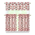 thumbnail image 1 of Kitchen Curtains 36 Inch Short - 3 Panel Set Watermelon Print, Rod Pocket Window Curtains 100% Polyester, Tropical Fruit Valance for Farmhouse, Cafe, Living Room, Bedroom, Easy Wash, 1 of 6