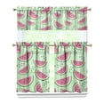 thumbnail image 1 of Kitchen Curtains 36 Inch Short - 3 Panel Set Watermelon Print, Rod Pocket Window Curtains 100% Polyester, Tropical Fruit Valance for Farmhouse, Cafe, Living Room, Bedroom, Easy Wash, 1 of 6