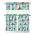 thumbnail image 1 of Kitchen Curtains 36 Inch Short - 3 Panel Set Watermelon Print, Rod Pocket Window Curtains 100% Polyester, Tropical Fruit Valance for Farmhouse, Cafe, Living Room, Bedroom, Easy Wash, 1 of 6