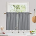 thumbnail image 1 of Kitchen Curtains 36 inch Length Bathroom Waterproof Curtains Drapes, Window Treatment Set, 30"x36", Grey, 2 Panels, 1 of 7