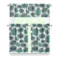 thumbnail image 1 of Kitchen Curtains 3PCS Set, 27.5x36 Inch Polyester Material, Hawaii Botanical Leaf and Floral Prints, Bring Tropical Elegance to Your Kitchen or Small Dining Area, 1 of 5