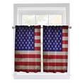 thumbnail image 1 of Kitchen Curtains 45 Inches length, American Flag Window Treatment Curtain Drapes, USA Flag Retro Lightweight Window Panels for Living Room Bedroom, 52"x45", 2 Panels, 1 of 7