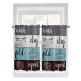 thumbnail image 1 of Kitchen Curtains 45 Inches length, Laundry Room Window Treatment Curtain Drapes, Wash Dry Fold Repeat Splicing Colorful Wood Lightweight Window Panels for Living Room Bedroom, 52"x45", 2 Panels, 1 of 7