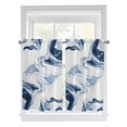 thumbnail image 1 of Kitchen Curtains 45 Inches length, Marble Window Treatment Curtain Drapes, Blue Abstract Neutral Textured Modern Watercolor Lightweight Window Panels for Living Room Bedroom, 52"x45", 2 Panels, 1 of 7