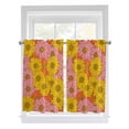 thumbnail image 1 of Kitchen Curtains 45 Inches length, Pink Orange Yellow Daisy Window Treatment Curtain Drapes, Spring Floral Botanical Lightweight Window Panels for Living Room Bedroom, 52"x45", 2 Panels, 1 of 7