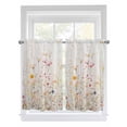thumbnail image 1 of Kitchen Curtains 45 Inches length, Spring Flowers Window Treatment Curtain Drapes, Watercolor Wildflowers Farmhouse Floral Lightweight Window Panels for Living Room Bedroom, 52"x45", 2 Panels, 1 of 7
