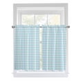 thumbnail image 1 of Kitchen Curtains 54 Inches length, Aqua Blue Green Window Treatment Curtain Drapes, Checkered Plaid Gingham Lattice Trellis Thermal Insulated Drapes for Basement Hotel RV, 42"x54", 2 Panels, 1 of 7