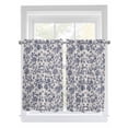 thumbnail image 1 of Kitchen Curtains 54 Inches length, Blue Floral Leaf Window Treatment Curtain Drapes, Retro Farmhouse Plant Tree Branch Thermal Insulated Drapes for Basement Hotel RV, 42"x54", 2 Panels, 1 of 7