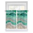 thumbnail image 1 of Kitchen Curtains 54 Inches length, Green Coastal Window Treatment Curtain Drapes, Summer Beach Nautical Abstract Art Thermal Insulated Drapes for Basement Hotel RV, 42"x54", 2 Panels, 1 of 7
