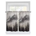 thumbnail image 1 of Kitchen Curtains 54 Inches length, National Parks Window Treatment Curtain Drapes, Canadian Smokey Mountain Cliff Idyllic Thermal Insulated Drapes for Basement Hotel RV, 42"x54", 2 Panels, 1 of 7