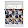 thumbnail image 1 of Kitchen Curtains 54 Inches length, Navy Blue Burnt Orange Window Treatment Curtain Drapes, Retro Abstract Geometric Thermal Insulated Drapes for Basement Hotel RV, 42"x54", 2 Panels, 1 of 7