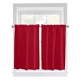thumbnail image 1 of Kitchen Curtains 54 Inches length, Pure Red Window Treatment Curtain Drapes, Simple Solid Color Thermal Insulated Drapes for Basement Hotel RV, 42"x54", 2 Panels, 1 of 7