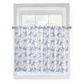 thumbnail image 1 of Kitchen Curtains 54 Inches length, Purple Blue Bow Ribbon Window Treatment Curtain Drapes, Vintage Modern Art Bowknot Decorative Window Curtains for Bedroom Cafe, 52"x54", 2 Panels, 1 of 7