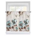 thumbnail image 1 of Kitchen Curtains 54 Inches length, Retro Mallow Flowers Window Treatment Curtain Drapes, Spring Floral Butterfly Elegant Thermal Insulated Drapes for Basement Hotel RV, 42"x54", 2 Panels, 1 of 7