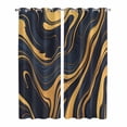 thumbnail image 1 of Kitchen Curtains 84 Inch Length 2 Panels, Abstract Marble Grommets Window Treatment Curtain, Black Golden Modern Ombre Fluids Art Thermal Curtains Drapes for Living Room/Bathroom, 1 of 9