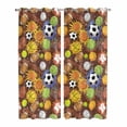 thumbnail image 1 of Kitchen Curtains 84 Inch Length 2 Panels, Ball Games Grommets Window Treatment Curtain, Colored Football Baseball Basketball Rugby Thermal Curtains Drapes for Living Room/Bathroom, 1 of 9