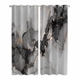 thumbnail image 1 of Kitchen Curtains 84 Inch Length 2 Panels, Black Gold Marble Grommets Window Treatment Curtain, Vintage Abstract Geometric Gradient Thermal Curtains Drapes for Living Room/Bathroom, 1 of 9