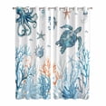 thumbnail image 1 of Kitchen Curtains 84 Inch Length 2 Panels, Blue Turtle Coastal Grommets Window Treatment Curtain, Octopus Summer Beach Coral Starfish Thermal Curtains Drapes for Living Room/Bathroom, 1 of 9