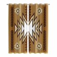 thumbnail image 1 of Kitchen Curtains 84 Inch Length 2 Panels, Brown Southwest Grommets Window Treatment Curtain, Western Rustic Ethnic Mexican Aztec Thermal Curtains Drapes for Living Room/Bathroom, 1 of 9