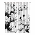 thumbnail image 1 of Kitchen Curtains 84 Inch Length 2 Panels, Chinese Painting Grommets Window Treatment Curtain, Traditional Culture Cool Bird Tree Branch Thermal Curtains Drapes for Living Room/Bathroom, 1 of 9
