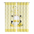 thumbnail image 1 of Kitchen Curtains 84 Inch Length 2 Panels, Lemon Gnomes Grommets Window Treatment Curtain, Summer Botanical Fruit Leaf Yellow Lattices Thermal Curtains Drapes for Living Room/Bathroom, 1 of 9