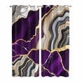 thumbnail image 1 of Kitchen Curtains 84 Inch Length 2 Panels, Purple Marble Grommets Window Treatment Curtain, Grey Gold Texture Vintage Farmhouse Art Thermal Curtains Drapes for Living Room/Bathroom, 1 of 9