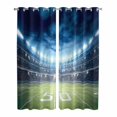 thumbnail image 1 of Kitchen Curtains 84 Inch Length 2 Panels, Rugby Grommets Window Treatment Curtain, Modern Sport Blue Green Landscape Thermal Curtains Drapes for Living Room/Bathroom, 1 of 9