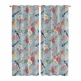 thumbnail image 1 of Kitchen Curtains 84 Inch Length 2 Panels, Spring Red Floral Grommets Window Treatment Curtain, Daiy Birds Farmhouse Blue Botanical Thermal Curtains Drapes for Living Room/Bathroom, 1 of 9