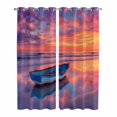 thumbnail image 1 of Kitchen Curtains 84 Inch Length 2 Panels, Summer Beach Grommets Window Treatment Curtain, Boat Gradient Orange Sunset Natural Scenery Thermal Curtains Drapes for Living Room/Bathroom, 1 of 9