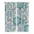 thumbnail image 1 of Kitchen Curtains 84 Inch Length 2 Panels, Teal Paisley Pattern Grommets Window Treatment Curtain, Boho Ethnic Floral Traditional Thermal Curtains Drapes for Living Room/Bathroom, 1 of 9