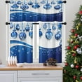 thumbnail image 1 of Kitchen Curtains Blue Silver Christmas Ball Snow Flake Valances and Window Curtains 3 Pcs Set Snowflake Crystal Ribbon Xmas Winter Short Tier Curtain for Room Treatment Small Kitchen Window Decor, 1 of 6