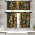 thumbnail image 1 of Kitchen Curtains Colourful Various Herbs and Spices Window Curtains Valance and Tier Set 36 Inch, Cooking Wooden Board Pattern Short Tier Curtain for Kitchen, Vintage Small Kitchen Decor, 1 of 6