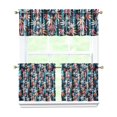 thumbnail image 1 of Kitchen Curtains Set of 3, 27.5x24in Polyester Panels with Bamboo Maple Leaf Design, Valance and Tiers for Farmhouse, RV, Laundry Room or Nature-Inspired Cooking Area, 1 of 6