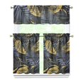 thumbnail image 1 of Kitchen Curtains Set of 3, 27.5x36 Inch Polyester, Featuring Hawaiian Botanical Leaf and Bloom Patterns, Adds Colorful Tropical Charm to Kitchen or Laundry, 1 of 6