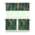 thumbnail image 1 of Kitchen Curtains Set 3 Piece with Hawaiian Palm Leaves and Hibiscus Flowers, 27.5x24 Inch Polyester Drapes for Island Inspired Style, 1 of 6
