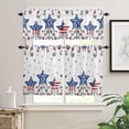 thumbnail image 1 of Kitchen Curtains Set, 4th of July Kitchen Curtains and Valances Set, Blue Red Star Watercolor Independence Day Rod Pocket Tier Curtains 24 Inch Length for Cafe/Bedroom Windows, 1 of 6