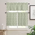 thumbnail image 1 of Kitchen Curtains Set, Abstract Green Kitchen Curtains and Valances Set, Modern Contemporary Art Vintage Rod Pocket Tier Curtains 24 Inch Length for Cafe/Bedroom Windows, 1 of 6