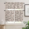 thumbnail image 1 of Kitchen Curtains Set, Beige Coffee Kitchen Curtains and Valances Set, Farmhouse Coffee Theme Rustic Rod Pocket Tier Curtains 24 Inch Length for Cafe/Bedroom Windows, 1 of 6