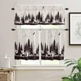 thumbnail image 1 of Kitchen Curtains Set, Black Forest Kitchen Curtains and Valances Set, Pastoral Deer Animals Silhouette Rustic Rod Pocket Tier Curtains 24 Inch Length for Cafe/Bedroom Windows, 1 of 6