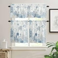 thumbnail image 1 of Kitchen Curtains Set, Blue Coastal Kitchen Curtains and Valances Set, Nautical Summer Beach Sea Turtle Coral Rod Pocket Tier Curtains 24 Inch Length for Cafe/Bedroom Windows, 1 of 6