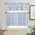 thumbnail image 1 of Kitchen Curtains Set, Blue Floral Kitchen Curtains and Valances Set, Elegant Spring Flowers Summer Botanical Rod Pocket Tier Curtains 36 Inch Length for Cafe/Bedroom Windows, 1 of 6