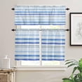 thumbnail image 1 of Kitchen Curtains Set, Blue Striped Kitchen Curtains and Valances Set, Watercolor Blue Ombre Stripes Rod Pocket Tier Curtains 36 Inch Length for Cafe/Bedroom Windows, 1 of 1